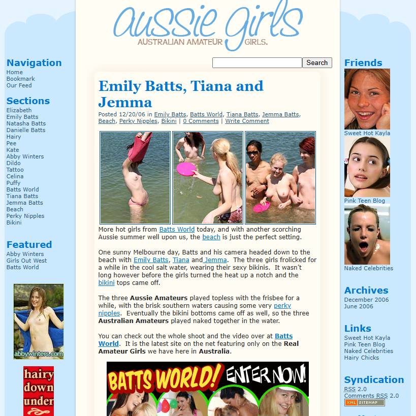 Aussie Girls Blog circa early 2000s